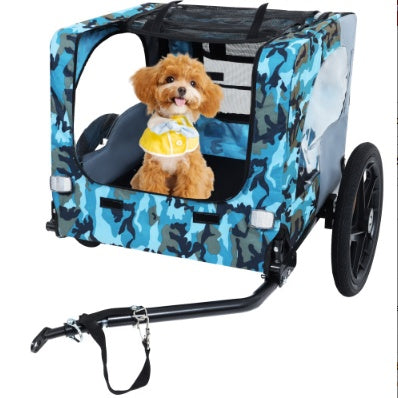 Utdoor Heavy Duty Collapsible Pet Bike Trailer With 16-Inch All Terrain Wheels & Universal Hitch   Fold-able Dog Cargo Carrier Cart For Bicycles