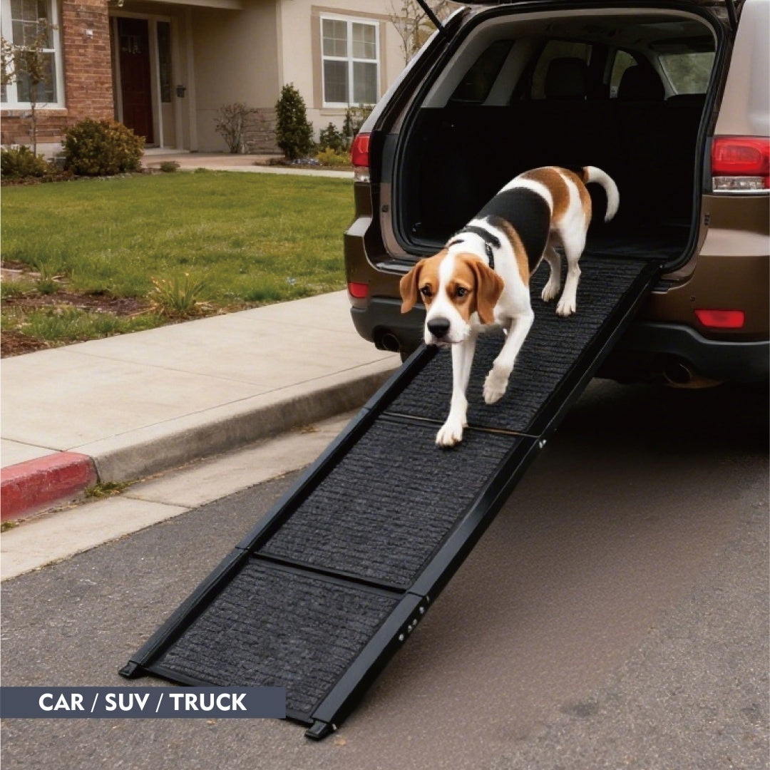 Dog Ramp For Car 65x17 Large Folding Pet Stair Ramps For Truck, SUV, With Non-Slip Surface, Up To 250LBS, Outdoor Dog Car Ramp For Medium  Large Dogs, Portable Pet Steps