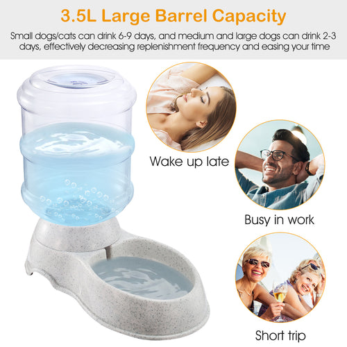 3.5L 1Gal Pet Waterer or Feeder Gravity Self-Dispensing