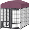 Welded Wire Outdoor Dog Kennel with 360 Rotating & 4 Levels Waterproof Cover, 7.9 X 4 X 6