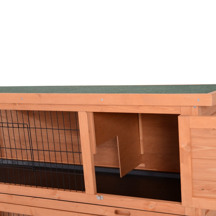 54  Rabbit Cage, 2-Tier Rabbit Hutch Outdoor Guinea With Removable Dividers And Pull-Out Trays, Orange