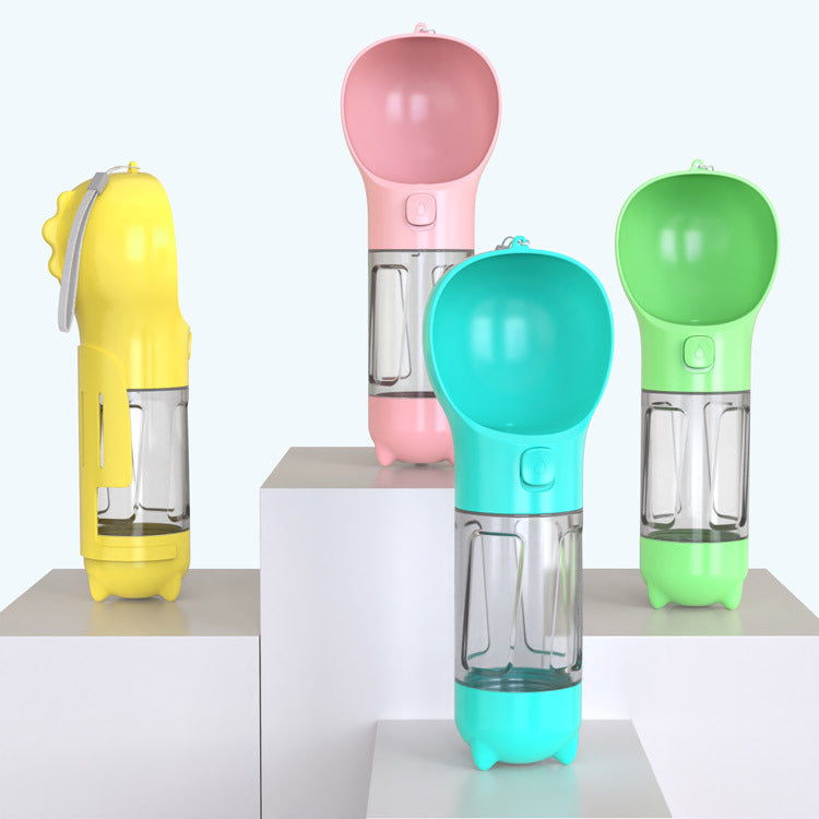 3 in 1 Dog Water Bottle - Feeder Bowl - Bag Storage