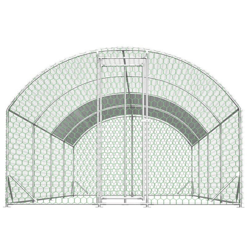 26'x9'x6'Large Metal Chicken Coop,Walk-in Poultry Cage,Chicken Run With Waterproof Cover,Outdoor Backyard Farm,Chicken Rabbits Duck Run Pen,Easy To Assemble And Clean