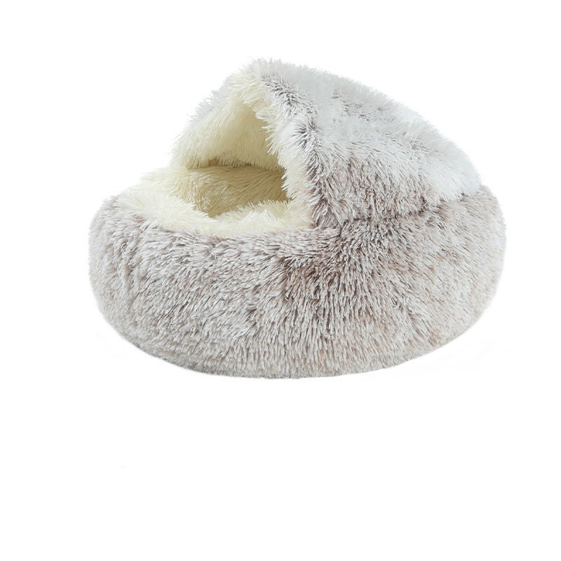 Crystal Velvet Warm Round Pet Bed