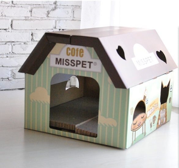 Cat scratch board cat litter cat toy corrugated paper cat house sharpener