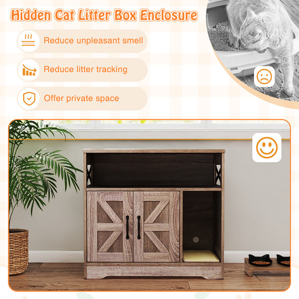 Cat Litter Box Enclosure Hidden Cat Washroom Furniture With Storage