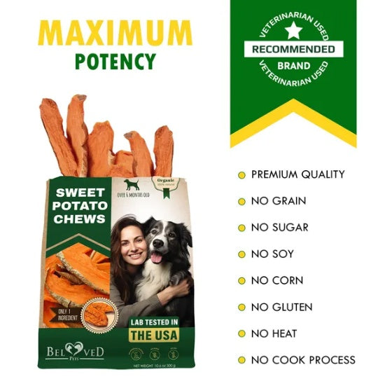 Sweet Potato Chips Treats for Dogs 10.6 Oz 300 G