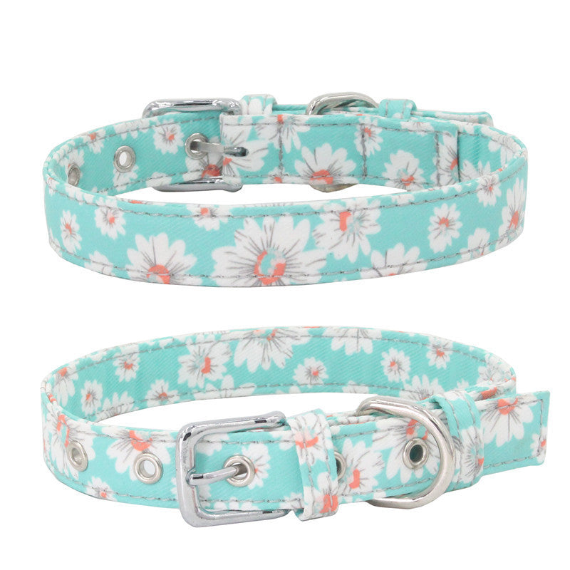 Pet Collar Double Layer Colorful Fabric Dog Collar