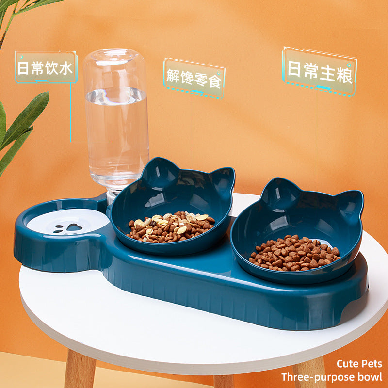 Double Bowl Food Basin with Waterer