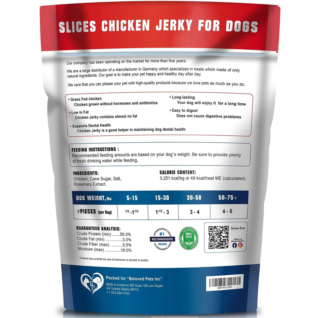 Dog Treats Chicken Jerky 1.5 Lb Human Grade, Grain Free Organic Meat High Protein Dried Strips Best Chews For Dogs