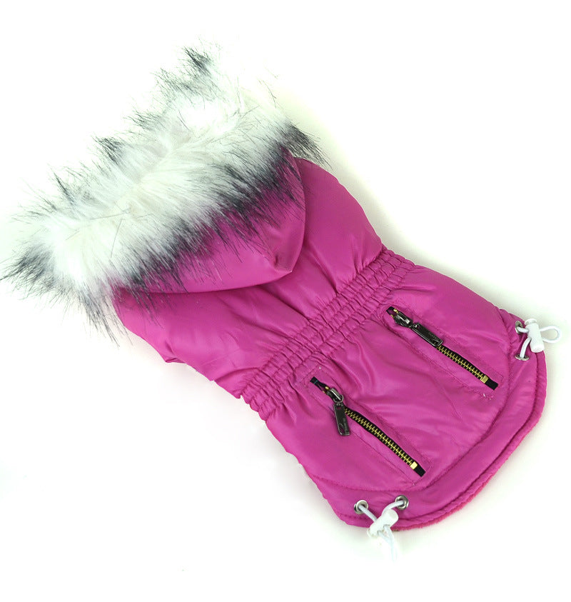 Zippered Cotton Padded Jacket For Pets