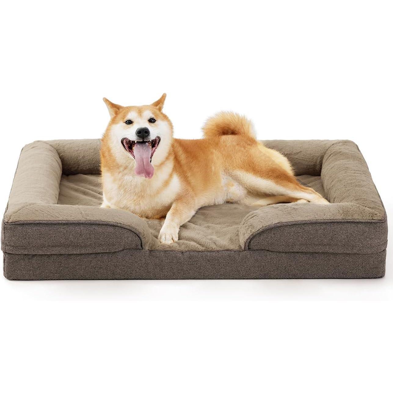 Large Dog Orthopedic Dog Sofa Supportive Foam Pet Mattress Washable And Removable Cover Egg Cell Foam Waterproof Lining Multiple Colors And Sizes Available
