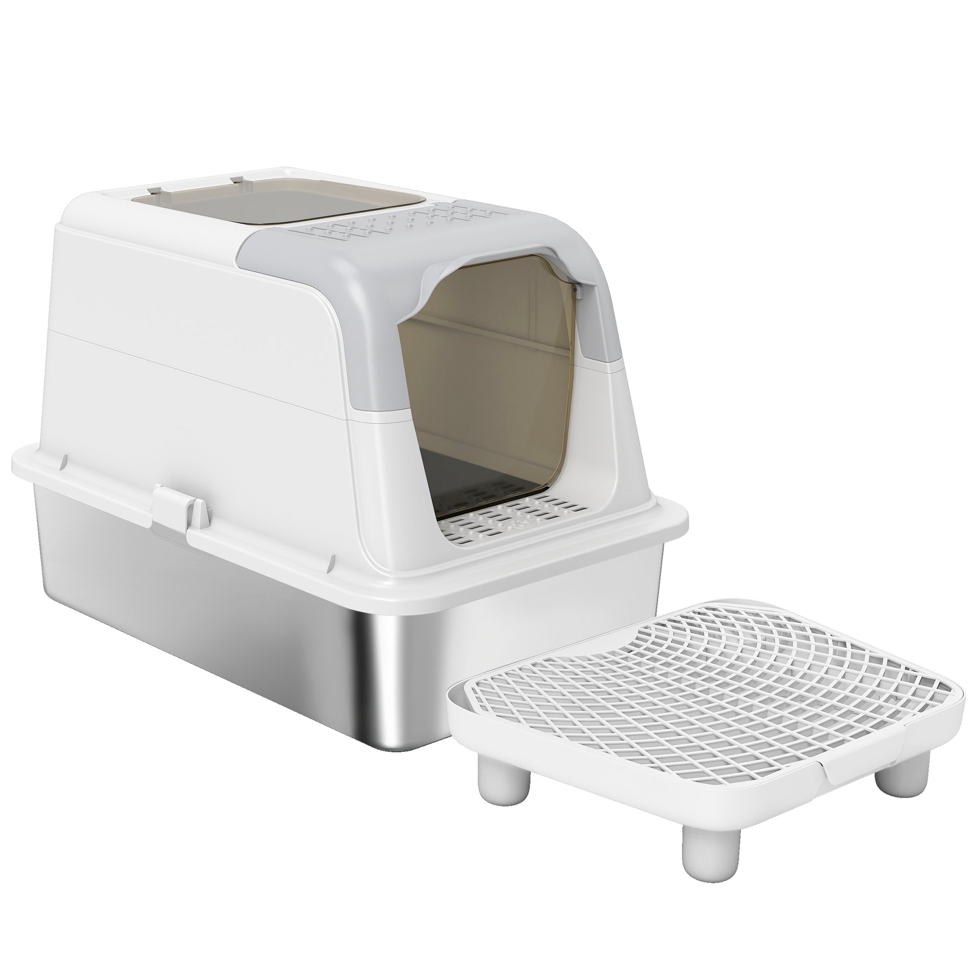 Enclosed Cat Litter Box with Scoop, Deodorizer Bag