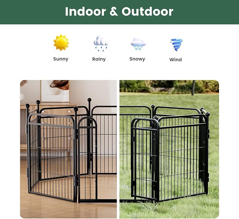 Gardner Pet Dog Fence Indoor And Outdoor Small And Medium Dog Foldable With Gravity Automatic Lock Pet Activity Fence