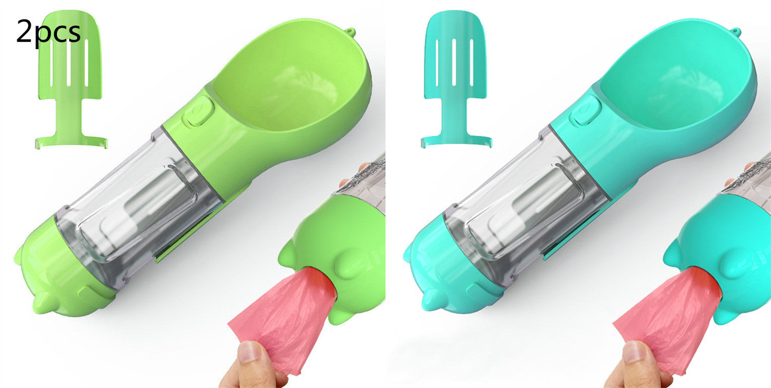 3 in 1 Dog Water Bottle - Feeder Bowl - Bag Storage
