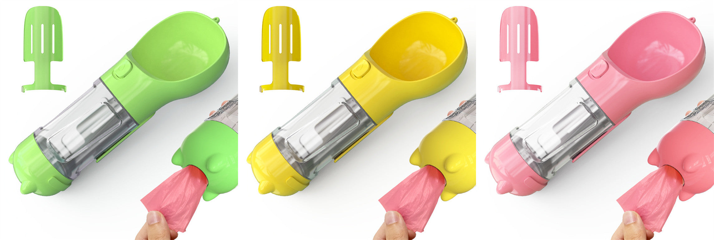 3 in 1 Dog Water Bottle - Feeder Bowl - Bag Storage