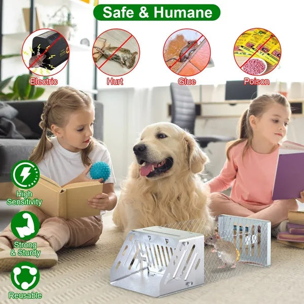 Automatic Continuous Rat Trap Single Door Mouse Cage Humane Live Animal Trap Cage Indoor Outdoor For Small Rodents Mice Voles