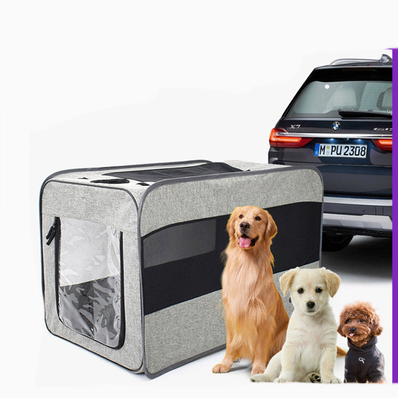 Folding Fabric Pet Carrier with Locking Safety Zippers