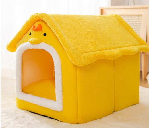 Foldable Dog Villa Bed Warm Enclosed Cave