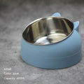 Stainless Steel Oblique Mouth Pet Food Bowl Double