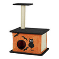 Halloween Cat Tree with Cat Condo Large Platform Sisal Scratching Post