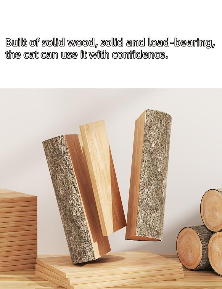 Four-layer Wooden Cat Climbing Frame With Sisal Rope Wall-mounted Multi-layer Cat Play Structure