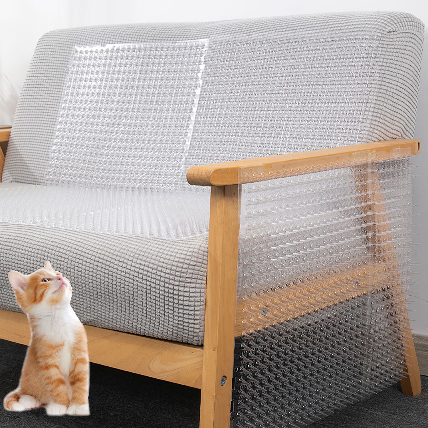 16Pcs Cat Deterrent Mats For Indoor Outdoor Use Keep Cats Dogs Away Pets 16x13in Deterrent Training Mats With Spikes 22x1FT Area