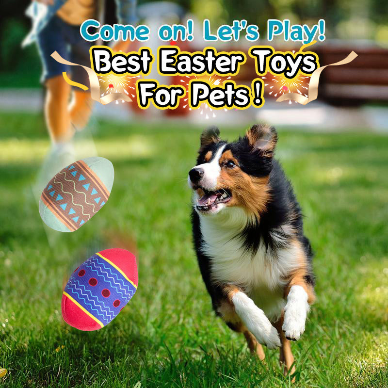 Easter Egg Toys For Pet GREEN And RED Interactive Dog Egg Toy Short-Term Play Design For Aggressive Chewers, Chew Toy With Sounds Modules Squeaky Dog Toy For Small And Medium Dogs, H