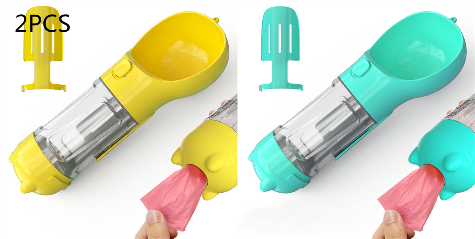 3 in 1 Dog Water Bottle - Feeder Bowl - Bag Storage