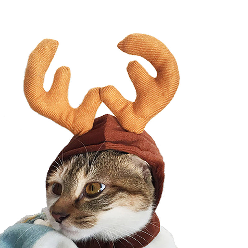 Cute Dog Cat Costume Christmas Cloak Pet Headwear and Scarf