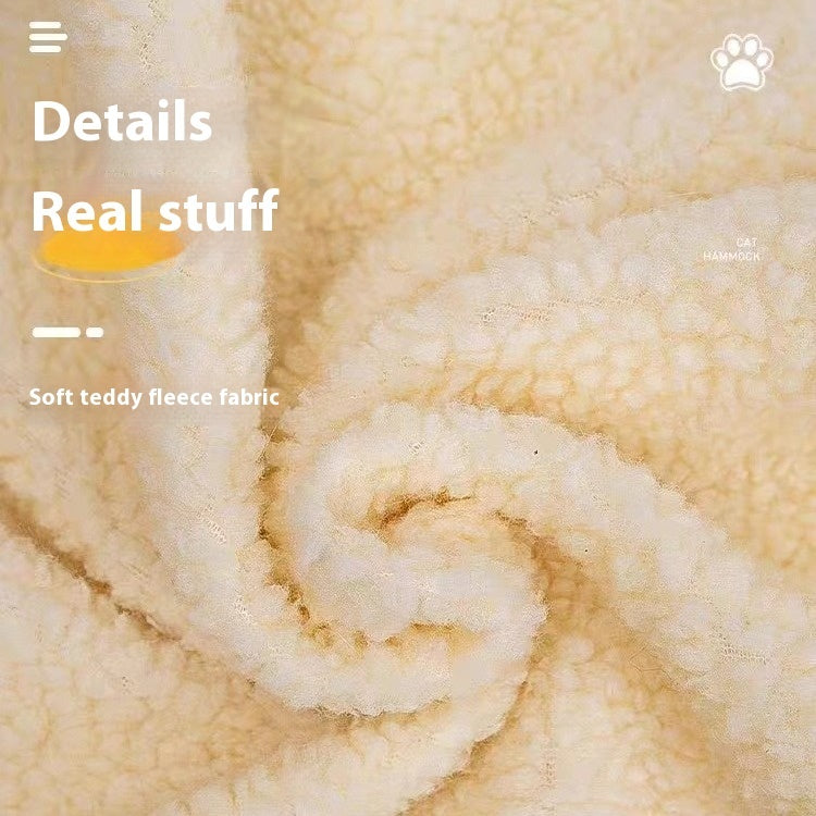 Plush L-shaped Cat Hammock Hanging Cat Nest