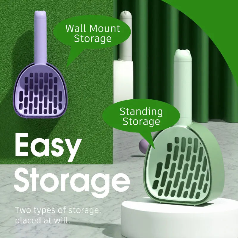 Cat Litter Scoop with Mountable Base