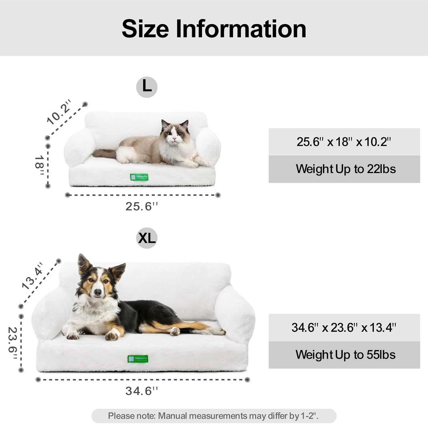 Orthopaedic Dog Bed For Small Or Medium Dogs - 34.6 Inches Egg Foam Sofa With Removable Washable Cover & Non-Slip Bottom, Large, Beige