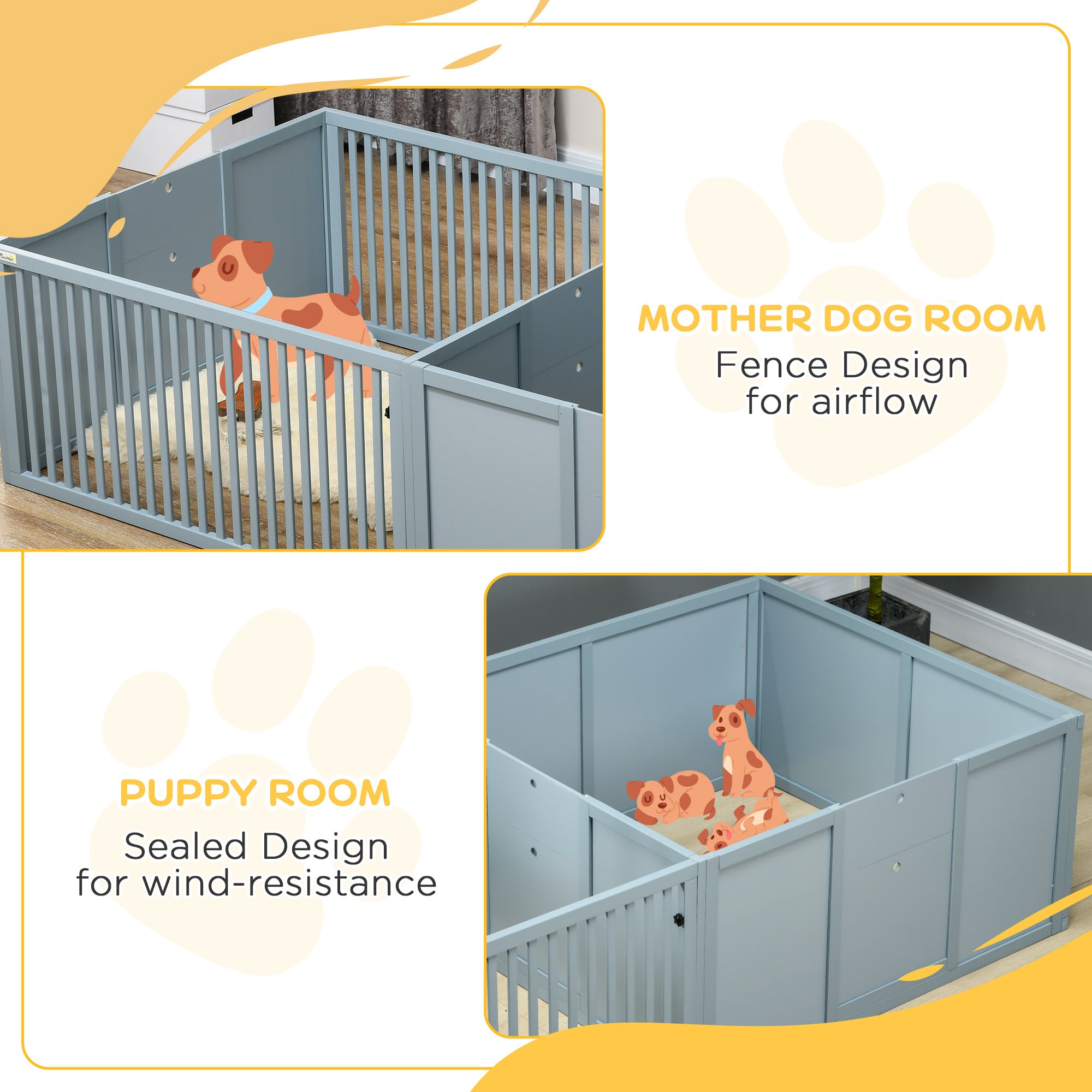 Dog Whelping Box Dog Crates For Mothers, Newborn Puppy Supplies And Essentials Built Comfortably