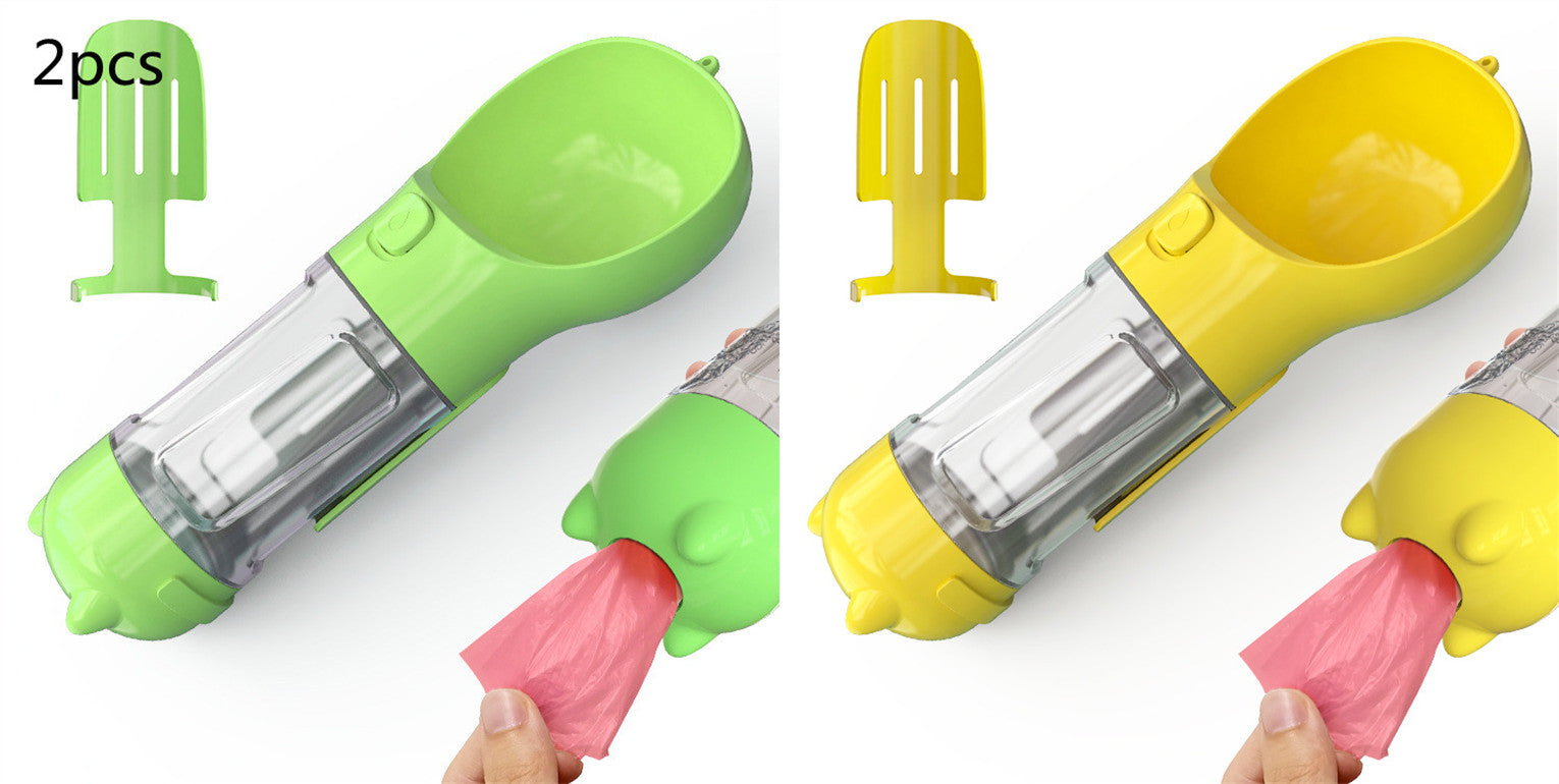 3 in 1 Dog Water Bottle - Feeder Bowl - Bag Storage