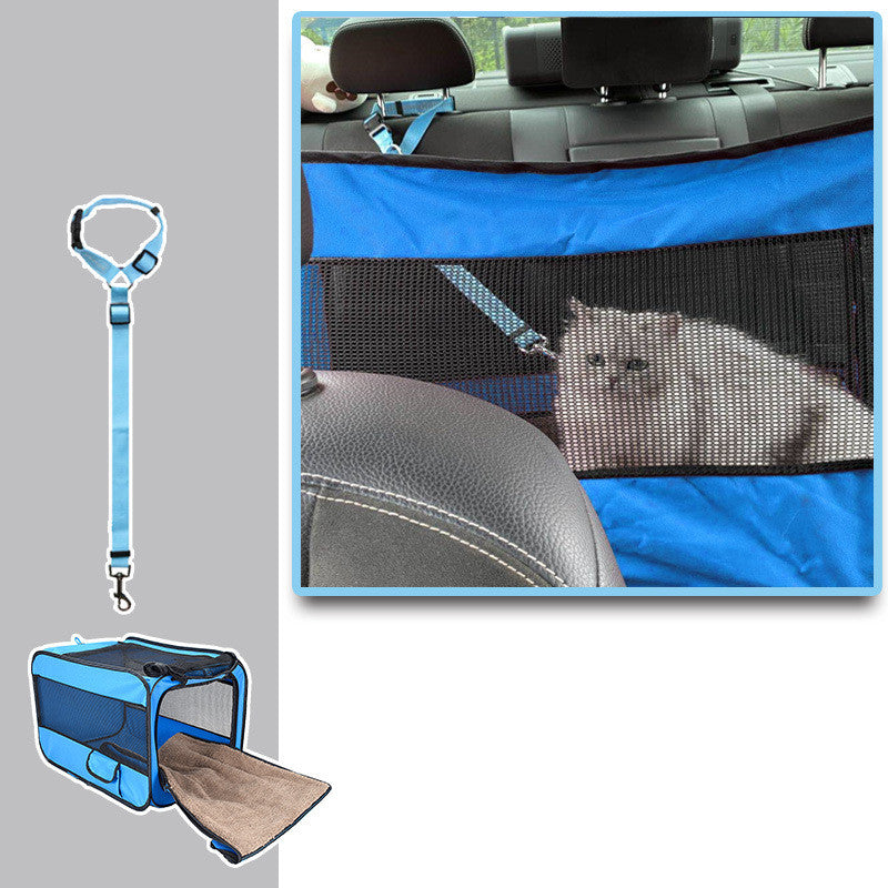 Folding Fabric Pet Carrier with Locking Safety Zippers