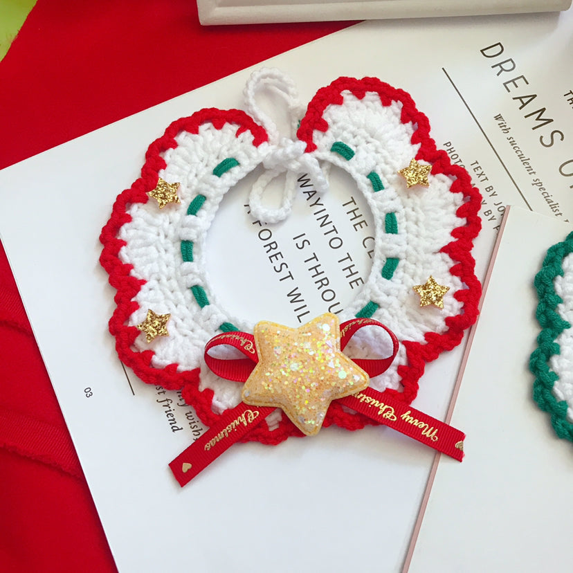 Hand Woven Wool Pet Christmas Collar