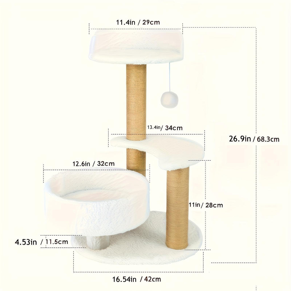 Multi-layer Cat Tree Indoor Cat Furniture With Scratching Post And Interactive Ball Toy Great Value Pet Consumption Tree
