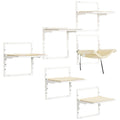 PawHut 6pc Height Adjustable Jumping Platforms Cat Wall Shelves