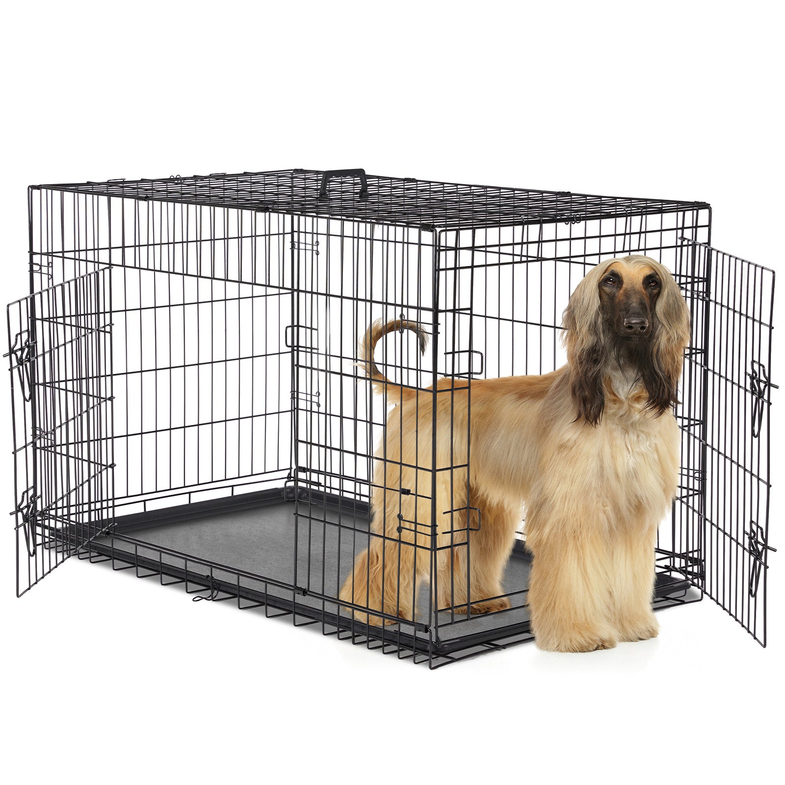 36' 42'  48' Dog Cage With Two Doors, Heavy Duty Dog Crate Cage