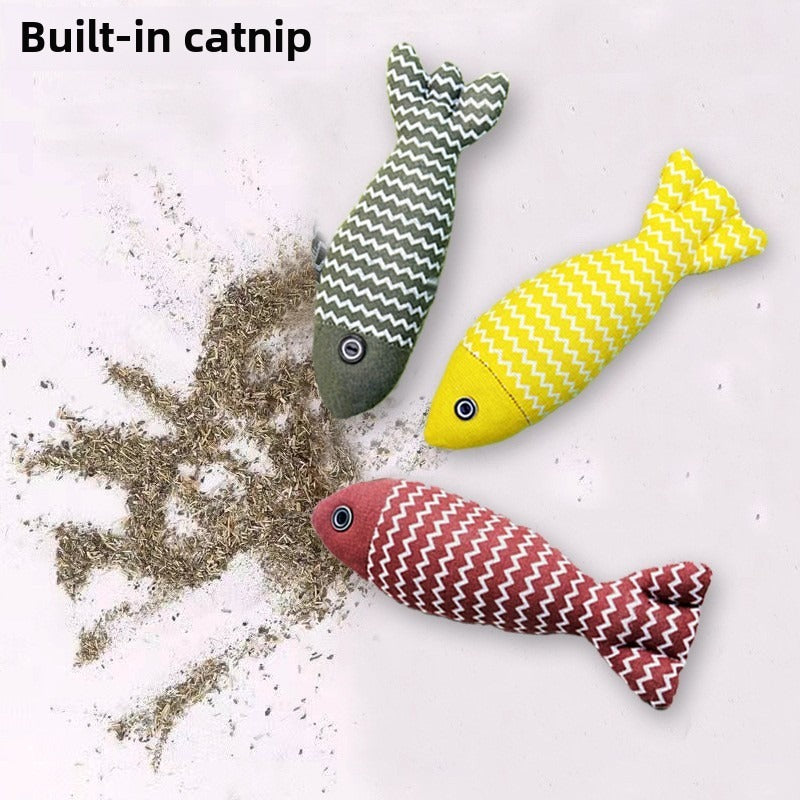 Pet Mint Fish Toy - Three Colors Are Randomly Issued, Pet Mint Fish Toys, Suitable For Cats Of All Ages
