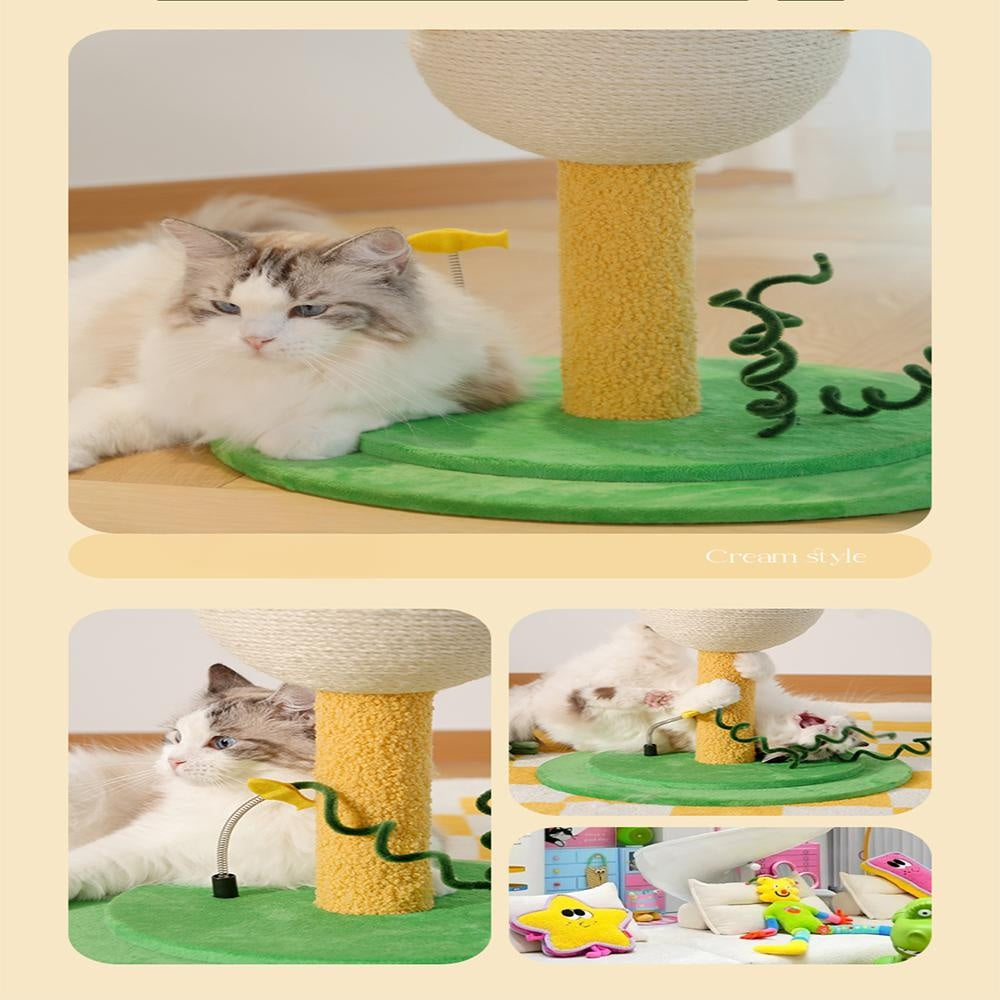 Cute Puffer Fish-shaped Cat Climbing Frame, Three-tier Climbing Tower With Base, Indoor Cat Scratching Post Climbing Frame With Vertical Claw Interactive Cat Toy, Suitable For Cats Of All Sizes