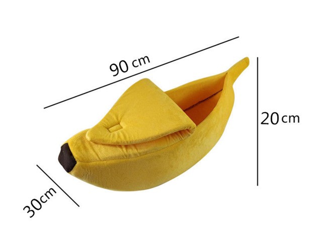 Banana Shape Pet Bed - Warm Nest for Dogs & Cat