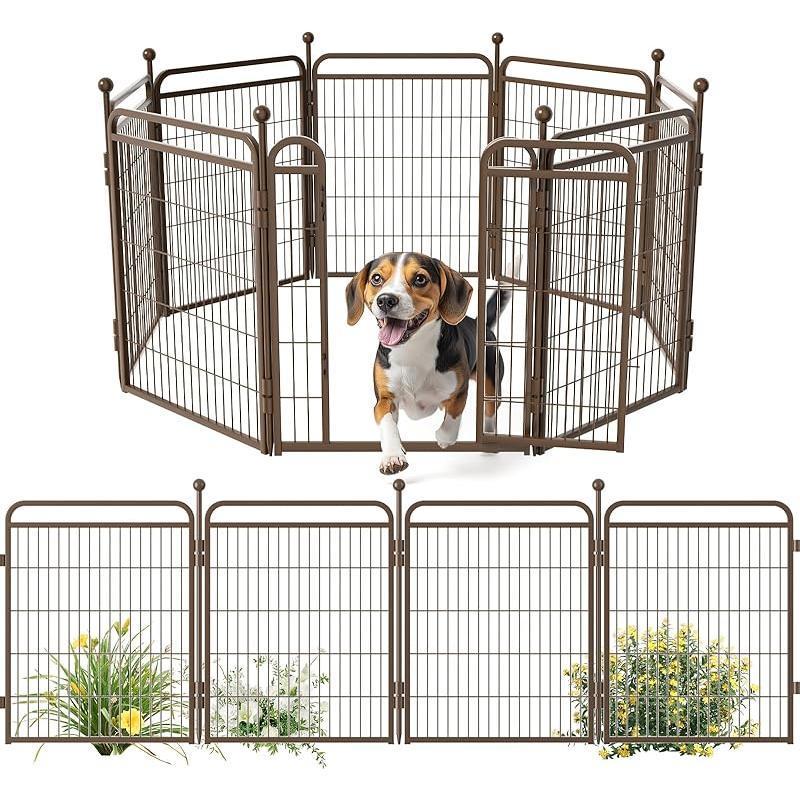 Gardner Pet Dog Fence Indoor And Outdoor Small And Medium Dog Foldable With Gravity Automatic Lock Pet Activity Fence