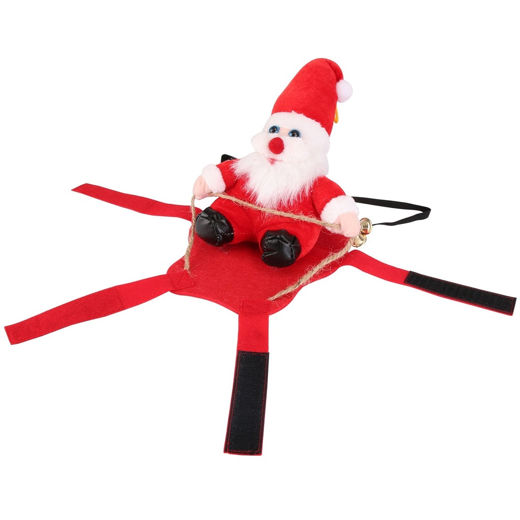 S-M-L-XL Options -- 1Pc Pet Christmas Costumes Red Winter Coat For Dog Riding Santa Claus With Bell Clothes New Year Outfit Cosplay Costumes Party Dress Up For Cats