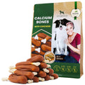 Dog Calcium Bones Wrapped Chicken & Rawhide Free Chew Treats, Grain Free Organic Meat Chews