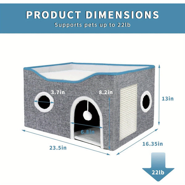 Super Wide Cat House For Indoor Cats