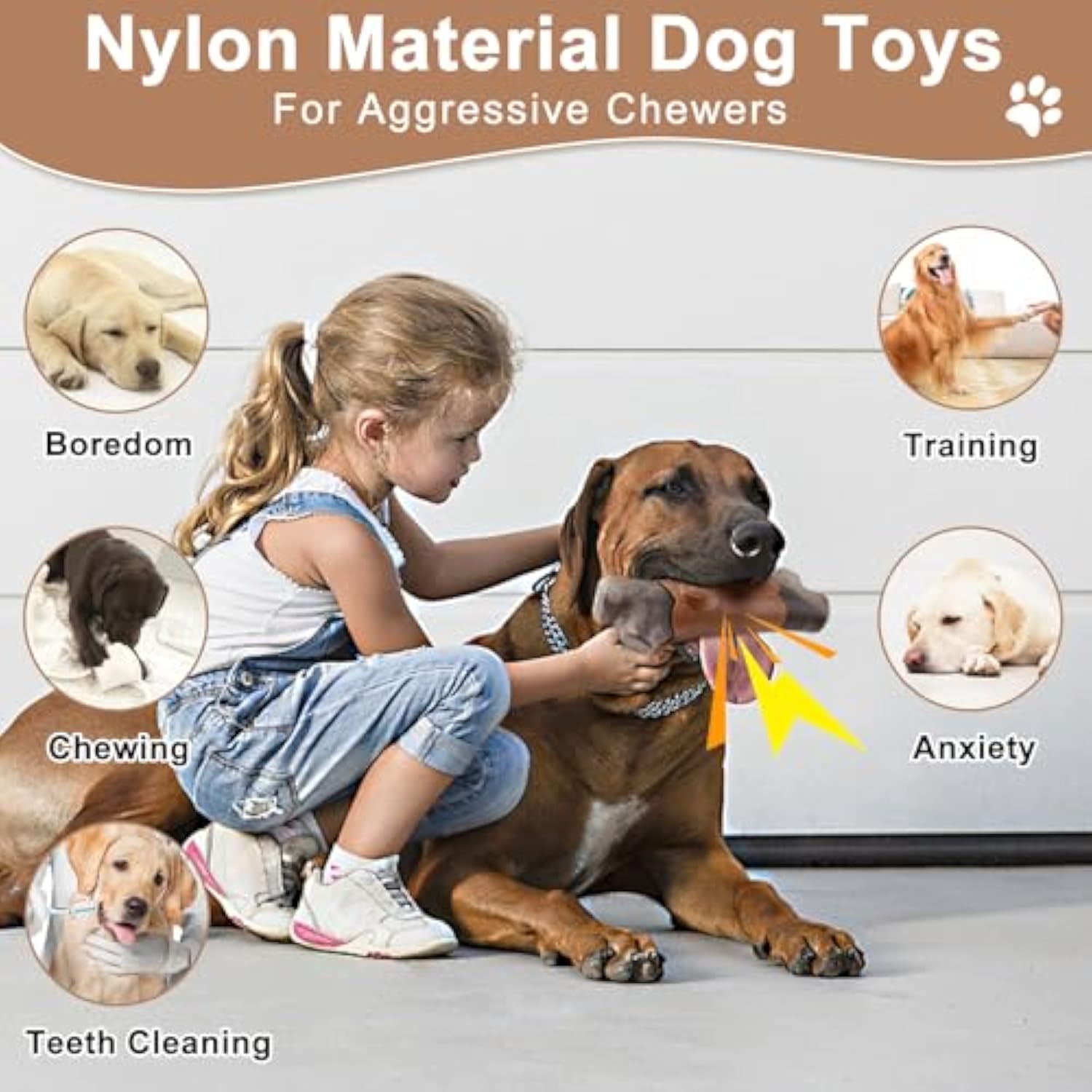 Tough Dog Toys For Aggressive Chewers Large Breed Indestructible - Durable Dog Chew Toys For Large Dogs Bacon Flavor