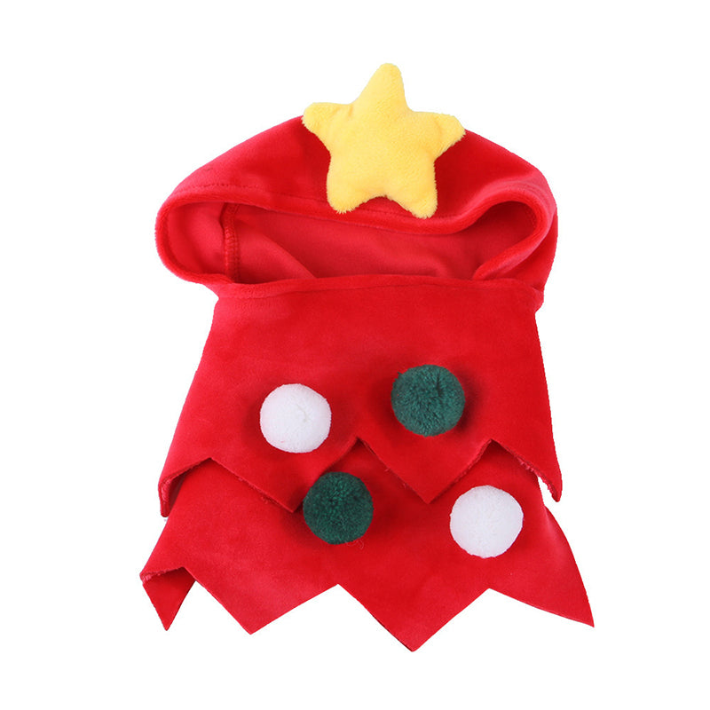 Cute Dog Cat Costume Christmas Cloak Pet Headwear and Scarf