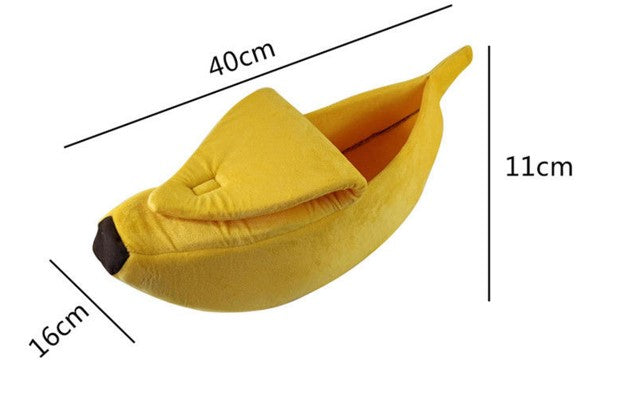Banana Shape Pet Bed - Warm Nest for Dogs & Cat